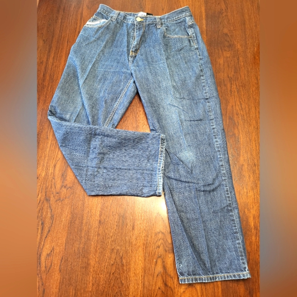 Paco Jeans Company Men’s Medium Wash Straight Leg Blue Denim Cotton Jeans, 36x33
